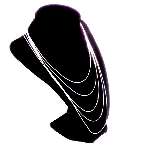 Set of FIVE Sterling Silver Chain Necklace - Picture 3 of 8
